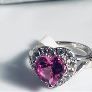 Pink Sparkle Heart Ring.